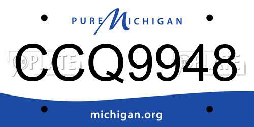 CCQ9948 Michigan License Plate
