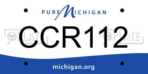 CCR112 Michigan License Plate