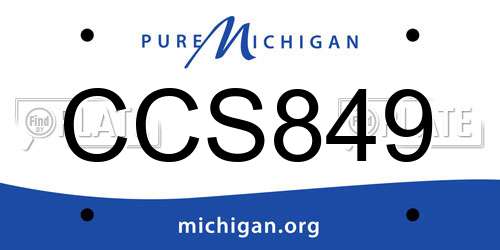 CCS849 Michigan License Plate