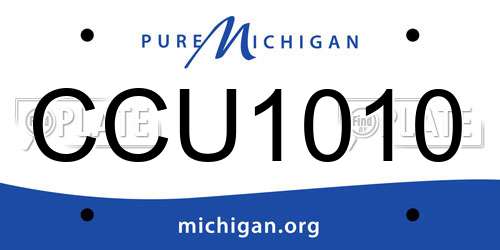 CCU1010 Michigan License Plate