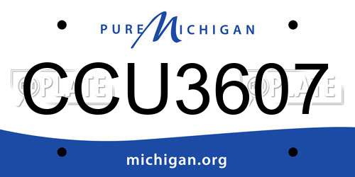 CCU3607 Michigan License Plate