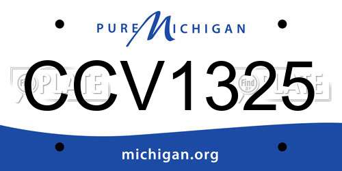 CCV1325 Michigan License Plate