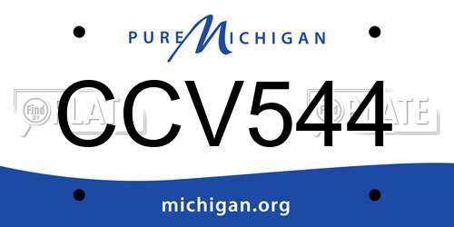 CCV544 Michigan License Plate