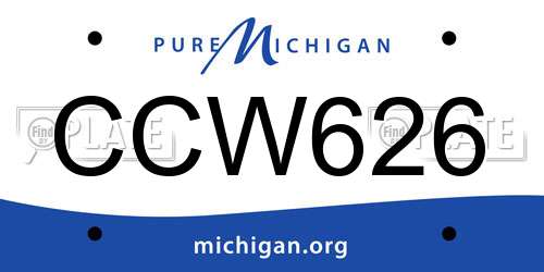 CCW626 Michigan License Plate