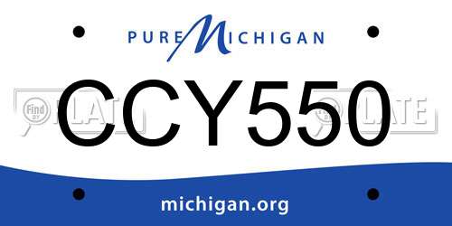 CCY550 Michigan License Plate