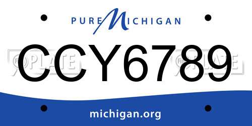 CCY6789 Michigan License Plate