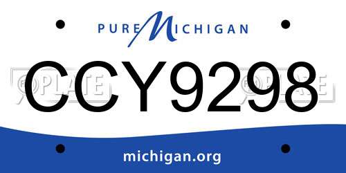 CCY9298 Michigan License Plate