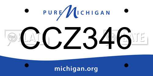 CCZ346 Michigan License Plate