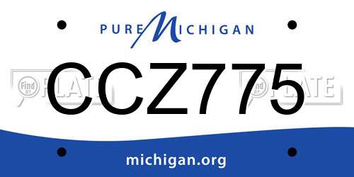 CCZ775 Michigan License Plate
