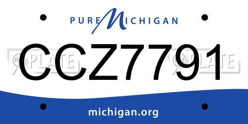 CCZ7791 Michigan License Plate