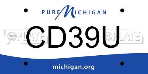 CD39U Michigan License Plate
