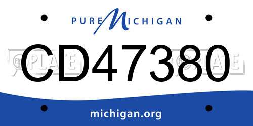 CD47380 Michigan License Plate
