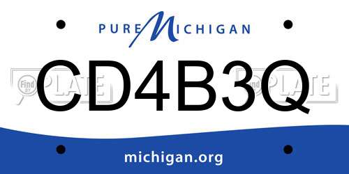 CD4B3Q Michigan License Plate