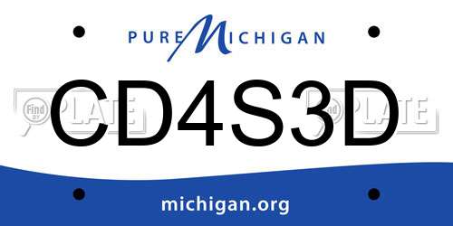 CD4S3D Michigan License Plate