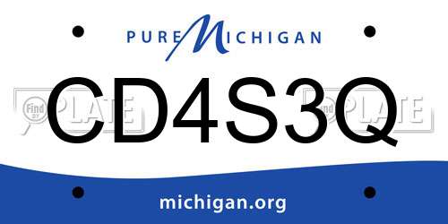 CD4S3Q Michigan License Plate