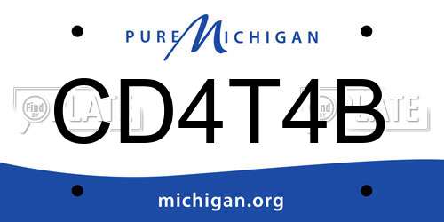 CD4T4B Michigan License Plate
