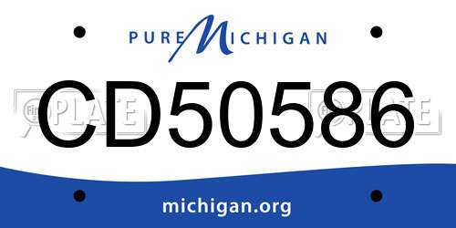 CD50586 Michigan License Plate