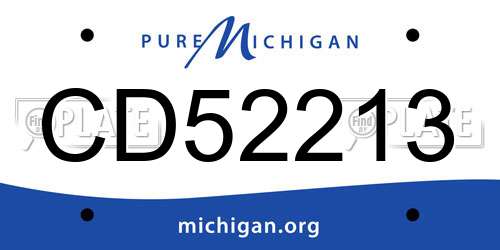 CD52213 Michigan License Plate