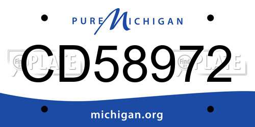 CD58972 Michigan License Plate
