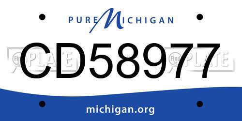 CD58977 Michigan License Plate