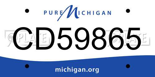CD59865 Michigan License Plate