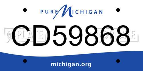 CD59868 Michigan License Plate