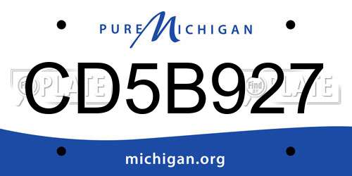 CD5B927 Michigan License Plate