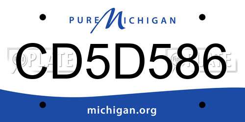 CD5D586 Michigan License Plate