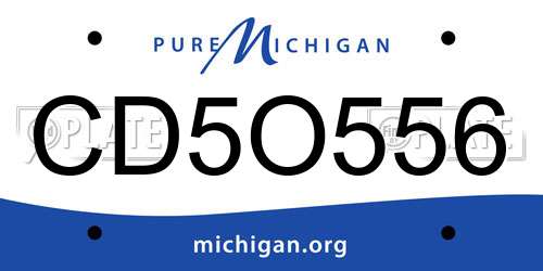 CD5O556 Michigan License Plate