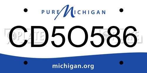 CD5O586 Michigan License Plate