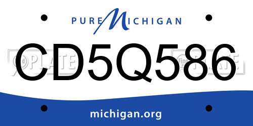 CD5Q586 Michigan License Plate
