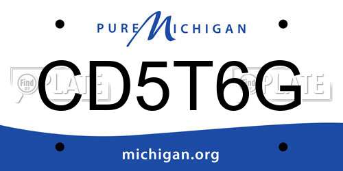 CD5T6G Michigan License Plate