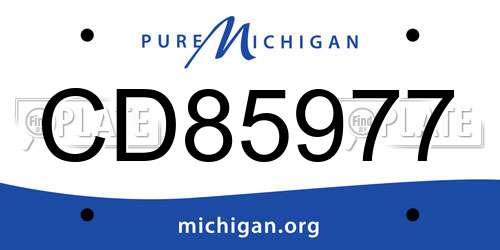 CD85977 Michigan License Plate