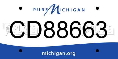 CD88663 Michigan License Plate