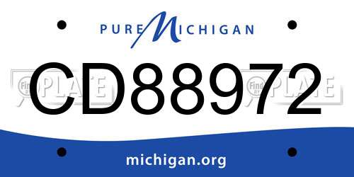 CD88972 Michigan License Plate