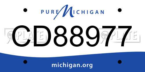 CD88977 Michigan License Plate