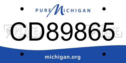 CD89865 Michigan License Plate