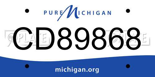 CD89868 Michigan License Plate