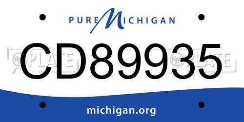 CD89935 Michigan License Plate