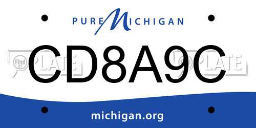 CD8A9C Michigan License Plate