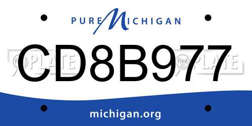 CD8B977 Michigan License Plate
