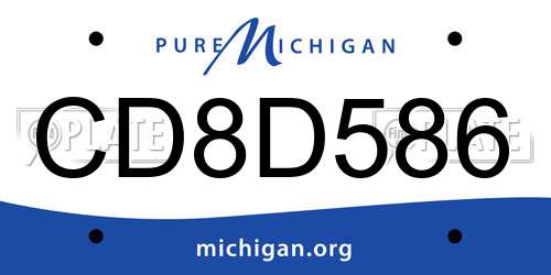 CD8D586 Michigan License Plate