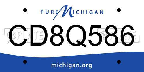 CD8Q586 Michigan License Plate