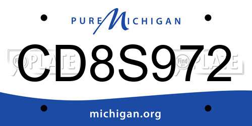 CD8S972 Michigan License Plate