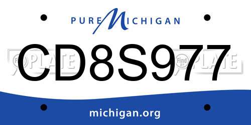 CD8S977 Michigan License Plate