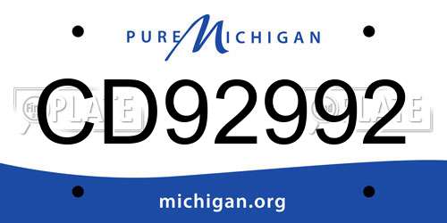 CD92992 Michigan License Plate