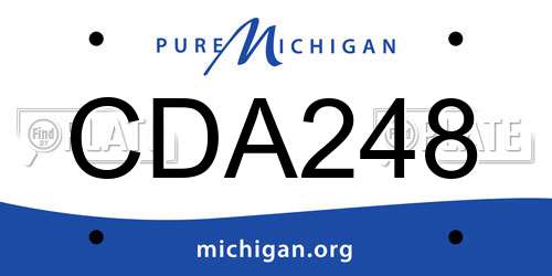 CDA248 Michigan License Plate