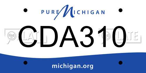CDA310 Michigan License Plate