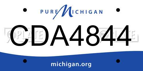 CDA4844 Michigan License Plate