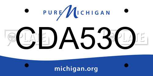 CDA53O Michigan License Plate